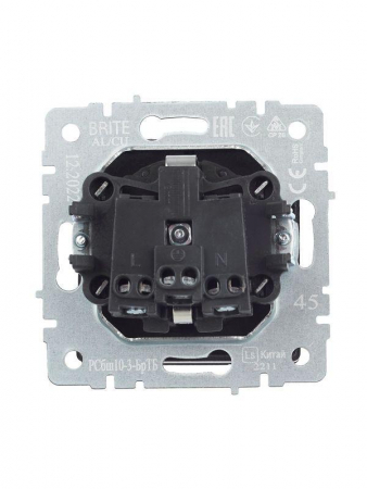 Розетка BRITE РСбш10-3-БрТБ 16А IP20 с заземл. защ. шторки с крышкой механизм бронза IEK BR-R16-16-K45