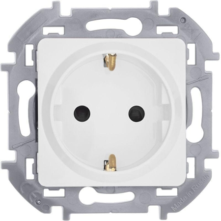 Розетка 1-м СП Inspiria 16А IP20 250В 2P+E защ. шторки немецк. стандарт механизм бел. IEK 673730