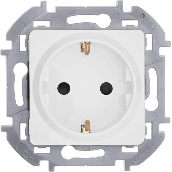 Розетка 1-м СП Inspiria 16А IP20 250В 2P+E защ. шторки немецк. стандарт механизм бел. IEK 673730