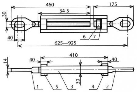 Муфта натяжная с ушком КС-143