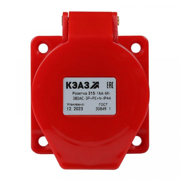Розетка фланцевая 315 16А 380AC 3P+PE+N 6ч IP44 КЭАЗ 222759