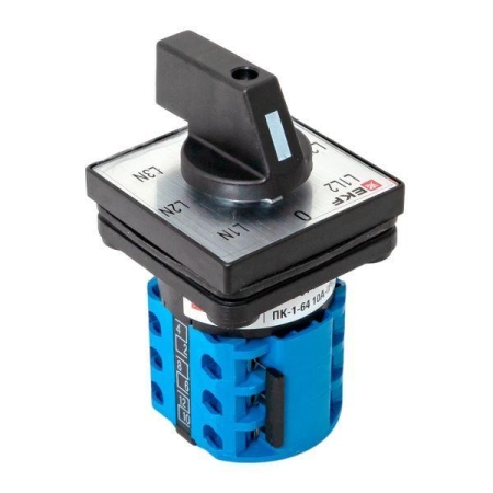Переключатель кулачковый ПК-1-64 10А для вольтметра IP65 EKF pk-1-64-10-65