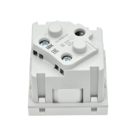 Розетка PRIMER 45град. с заземл. защ. шторки винт. зажим РКС-20-30-П-45 бел. IEK PR-KK40D-RSZH-2-2-45-K01