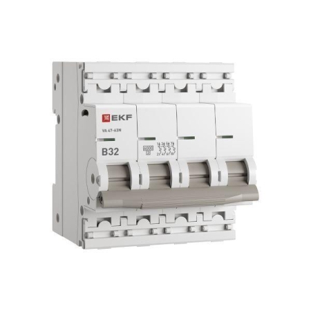 Выключатель автоматический модульный 4п B 32А 6кА ВА 47-63N PROxima EKF M636432B