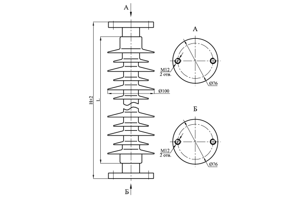Изоляторы опорные полимерные типа ОСК 3-35 на напряжение 35 кВ