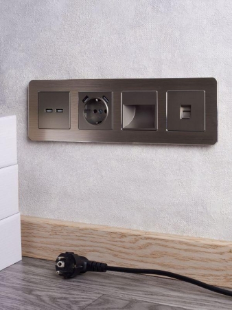 Розетка BRITE USB A+A 3.1А РЮ10-1-БрШ механизм шампань IEK BR-U21-D31-K37