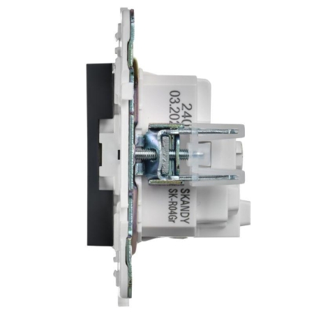 Розетка SKANDY 16А с заземл. без защ. шторок SK-R05T титан IEK SK-R11-16-K48