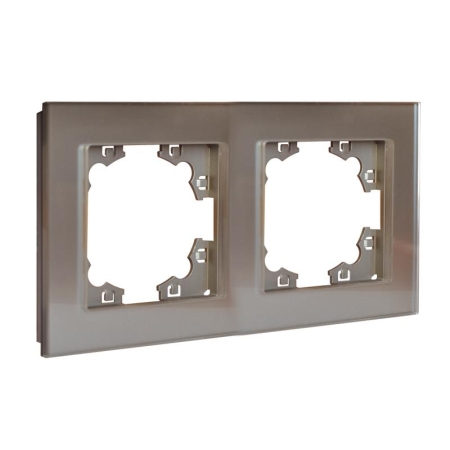 Рамка 2-м Афина стеклянная мокко UNIVersal 2285