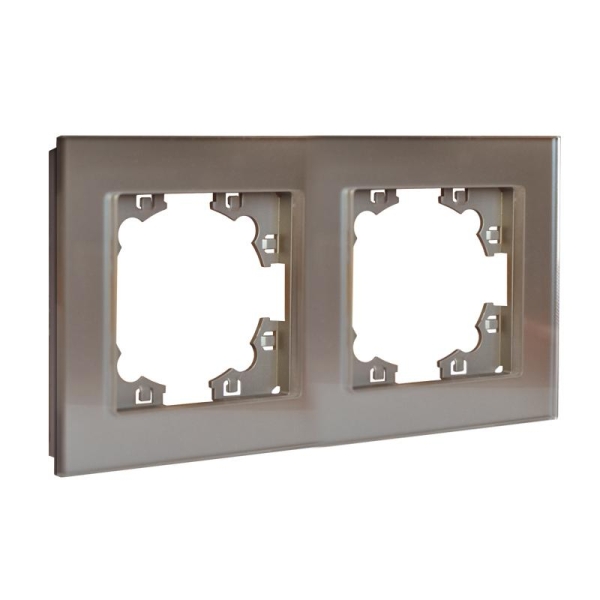 Рамка 2-м Афина стеклянная мокко UNIVersal 2285