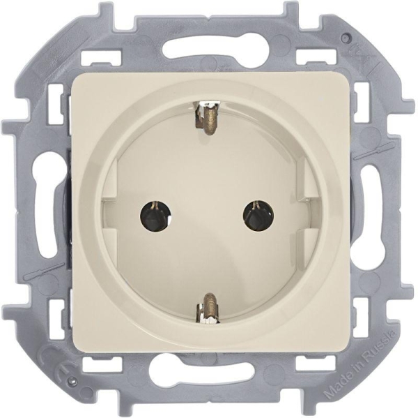 Розетка 1-м СП Inspiria 16А IP20 250В 2P+E немецк. стандарт механизм сл. кость IEK 673721