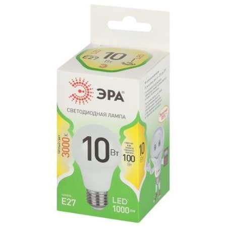 Лампа светодиодная GREEN LINE A60-10W-830-E27 GL 10Вт груша 3000К свет тепл. E27 Эра Б0067118