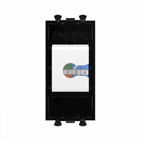 Розетка компьютерная 1мод. Avanti "Черный квадрат" RJ45 кат.6 без шторок модульная механизм DKC 4402691