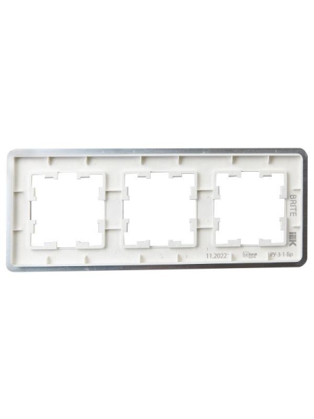 Рамка 3-м BRITE РУ-3-1-Бр метал. алюм. RE AL IEK BR-M32-M-21-K47