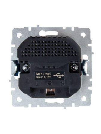 Розетка BRITE РЮш11-1-БрКр 16А с USB A+C 18Вт с заземл. защ. шторки механизм беж. IEK BR-R14-16-U22-018-K10