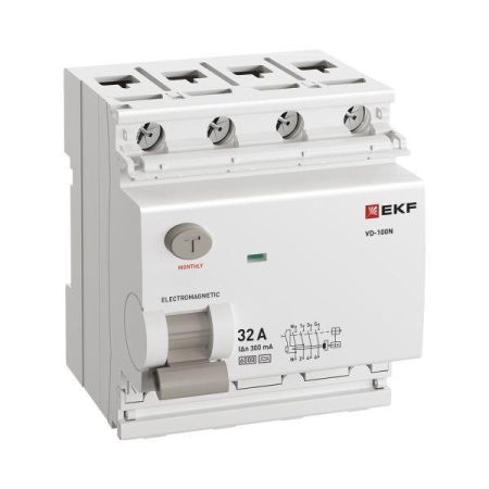 Выключатель дифференциального тока 4п 32А 300мА тип A 6кА ВД-100N электромех. PROxima EKF E1046MA32300