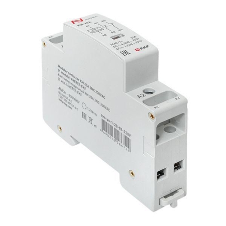 Контактор модульный КМ 20А 2NC 230В AC (1 мод.) AVERES EKF km-av-1-20-02-230V