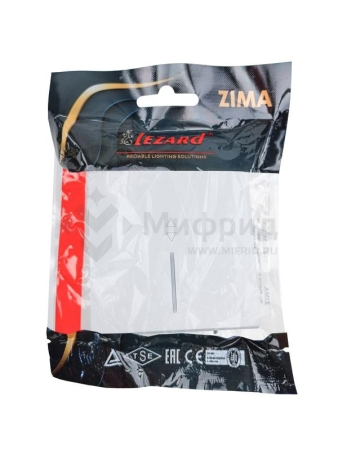 Выключатель проходной 1-кл. с индик. СП ZIMA IP20 10А безвинт. зажим бел. LEZARD 704-0288-114QC