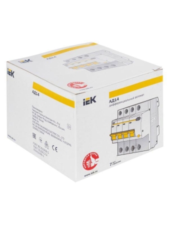 Выключатель автоматический дифференциального тока 4п C 32А 30мА тип AC 4.5кА АД-14 KARAT IEK MAD10-4-032-C-030
