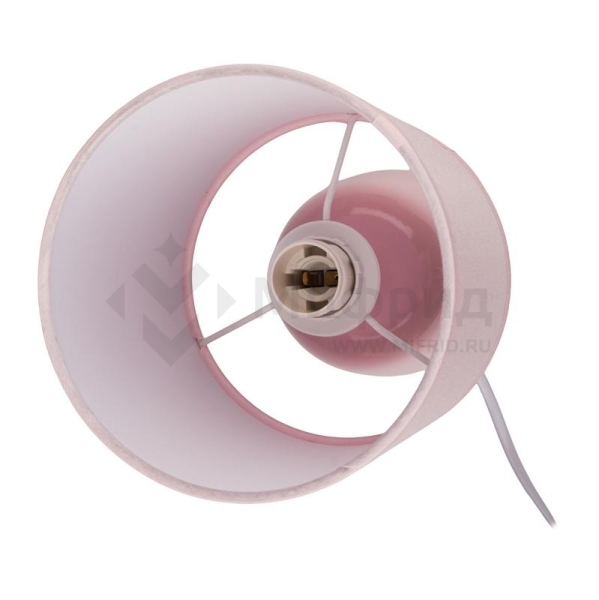 Светильник настольный JH2-02-pk E14 IP20 130х130х255мм керамика; ткань; PVC-пластик роз. JazzWay 5062337