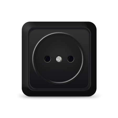 Розетка 1-м ОП Олимп 16А IP20 без заземл. черн. Universal 2224