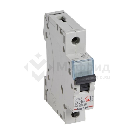 Выключатель автоматический модульный 1п C 16А 6кА TX3 6000 1мод. 230/400В Leg 404028