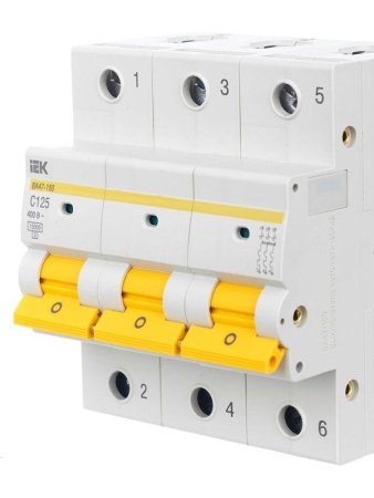 Выключатель автоматический модульный 3п C 125А 15кА ВА47-150 KARAT IEK MVA50-3-125-C