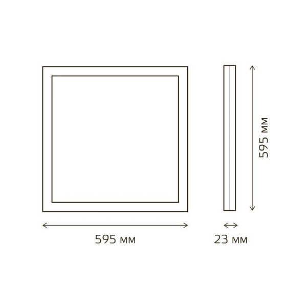 Светильник светодиодный 40Вт 6500К IP40 3800лм 595х595х23мм офисный матов. равномерной засветкой GAUSS 842161340
