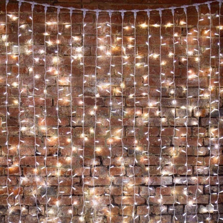 Гирлянда светодиодная "Светодиодный Дождь" 2х3м 448LED бел. 70Вт 230В IP65 эффект мерцания провод прозр. Neon-Night 235-135-6