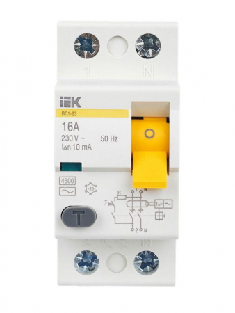Выключатель дифференциального тока (УЗО) 2п 16А 30мА тип AC ВД1-63 KARAT IEK MDV10-2-016-030