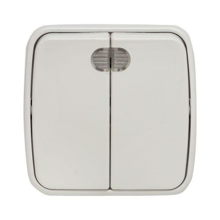 Выключатель 2-кл. ОП Минск 10А IP20 с индикатором бел. Basic EKF EGV10-123-10