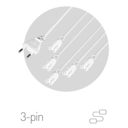 Разветвитель сетевой для фитолампы FITO 5х IEC C5 (3-pin) 2 м для подключения 5 светильников Эра Б0059055