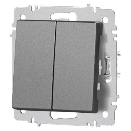 Переключатель 2-кл. СП Accent 6-107-07 10А IP20 250В AL/CU графит Intro Б0063568