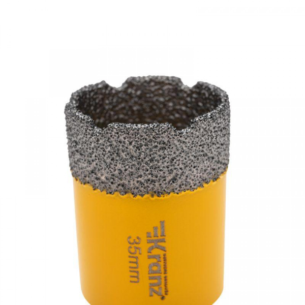 Коронка алмазная профессиональная по керамограниту и железобетону М14 вакуумное спекание 35мм для УШМ Kranz KR-92-1017