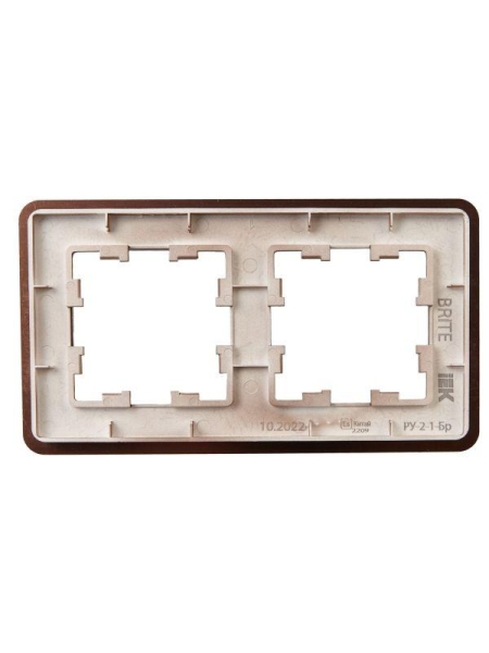 Рамка 2-м BRITE РУ-2-1-Бр метал. коричн. RE AL IEK BR-M22-M-21-K30