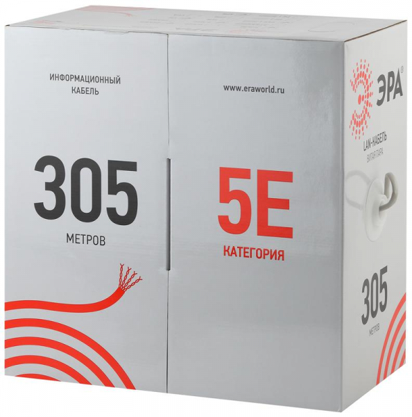 Кабель витая пара F/UTP 4х2х24 AWG Cat5e CU нг(А) HF (уп.305м) ЭРА Б0044687