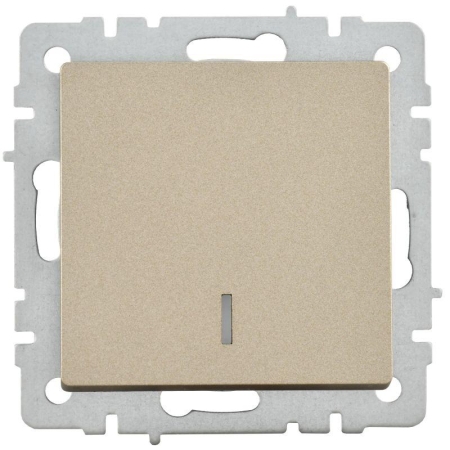 Выключатель 1-кл. СП BRITE ВС10-1-1-БрШ 10А с индик. механизм шампань IEK BR-V10-1-10-K37