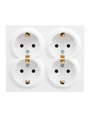 Розетка 4-м ОП LETO с заземл. закрытый корпус ПБТ бел. LEZARD 752-0200-127BDP