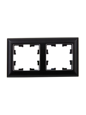Рамка 2-м BRITE РУ-2-Бр хром/черн. IEK BR-M22-12-2-K23