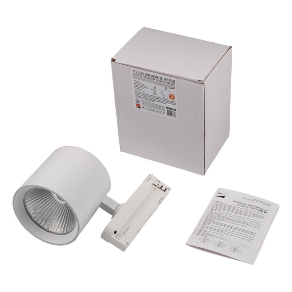 Светильник светодиодный трековый трехфазный 3P PTR 7040 40Вт 4000К 36град. WH IP40 Pro+ JazzWay 5062795