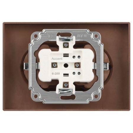 Розетка 2-м СП Accent 6-205-08 16А IP20 250В 2P+E Schuko AL/CU бронза Intro Б0063498