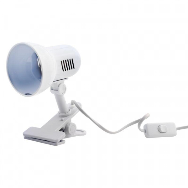 Светильник H-035 прищепка 220В 40Вт метал. бел. Camelion 7198