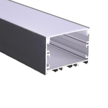 Профиль накладной PAL 5035-BLACK (комплект 2м 2глухих заглушки рассеиватель матов. 4клипсы крепежных) 2м анод. Pro JazzWay 5058972