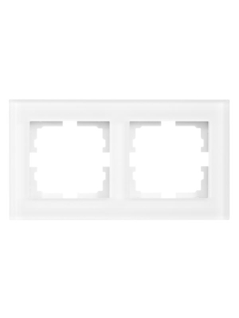 Рамка 2-местн. гориз. VESNA стекло бел. матов. LEZARD 742-5380-147