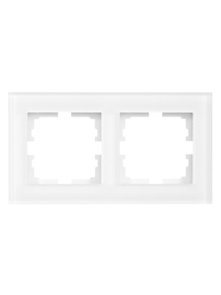 Рамка 2-местн. гориз. VESNA стекло бел. матов. LEZARD 742-5380-147