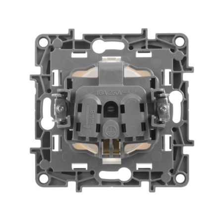 Розетка 1-м СП Etika 16А IP20 250В 2P+E с заземл. немецк. стандарт винтов. клеммы механизм бел. IEK 672221