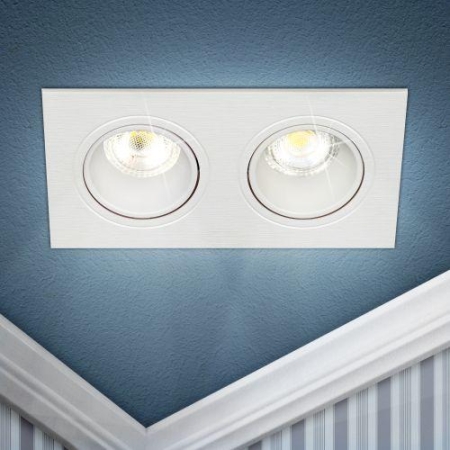 Светильник встраиваемый декоративный KL90-2 WH MR16/GU5.3 бел. пластик. Эра Б0054371