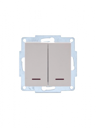 Переключатель проходной 1-кл. СП Vesna с индикацией механизм крем. LEZARD 742-0388-114