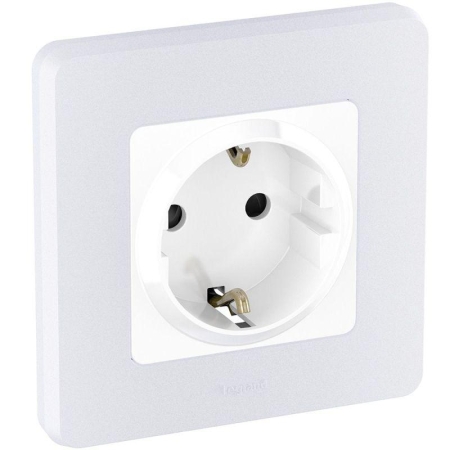 Розетка 1-м СП Inspiria 16А IP20 250В 2P+E защ. шторки немецк. стандарт механизм бел. IEK 673730
