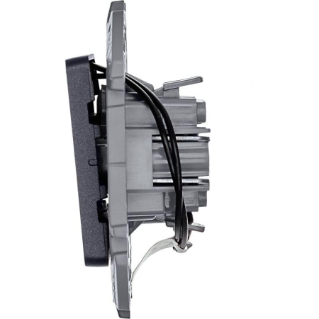 Переключатель 1-кл. Inspiria 10А IP20 250В 10AX с подсветкой/индикацией механизм антрацит IEK 673663