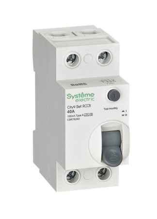 Выключатель дифференциального тока City9 Set 2п 40А 100мА A-S 230В SE C9R76240